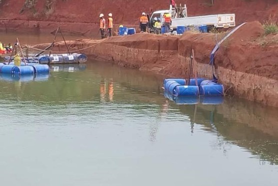 Dewatering of south pit at Backreef gold mine